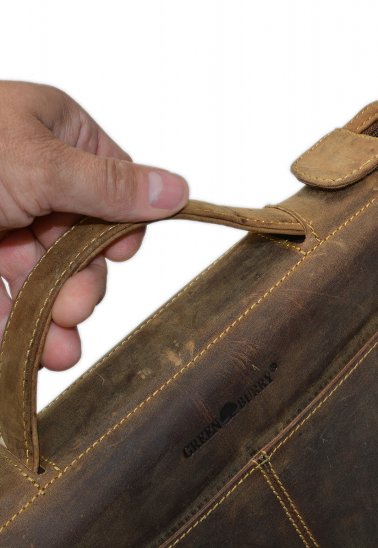 Vintage-Leder A4-Schreibmappe mit Ringmechanik 35mm, braun